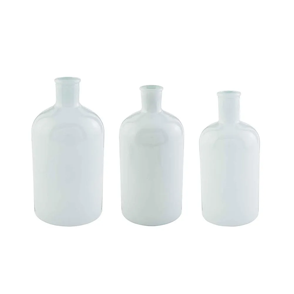 Sm White Bottleneck Vase by Mud Pie