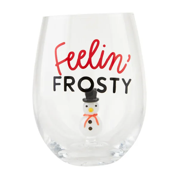 Snowman Icon Wine Glass