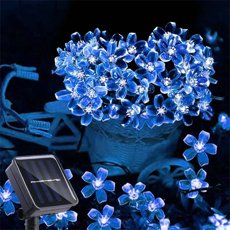 Solar Cherry Flower String Lights