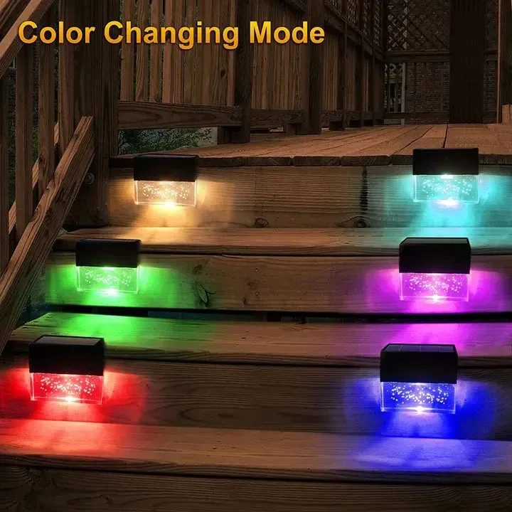 Solar Led Step Lights Outdoor Decorative Garden Lamp for Stair, Patio, Wall Waterproof (Pack of 4)