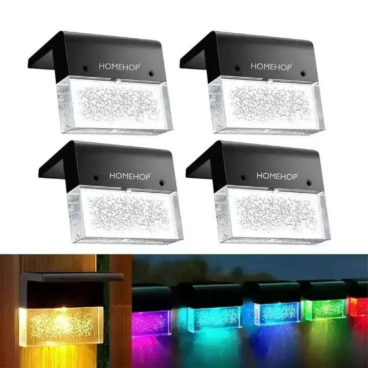 Solar Led Step Lights Outdoor Decorative Garden Lamp for Stair, Patio, Wall Waterproof (Pack of 4)