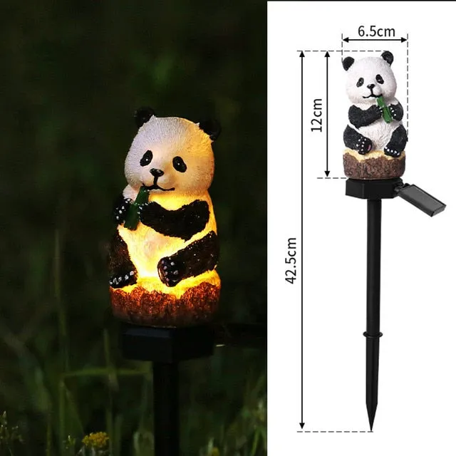 Solar Light for The Garden Panda Owl Lamp Outdoor Solar Lamp Waterproof Garden Lawn Stake Light Yard for Home Courtyard Decor