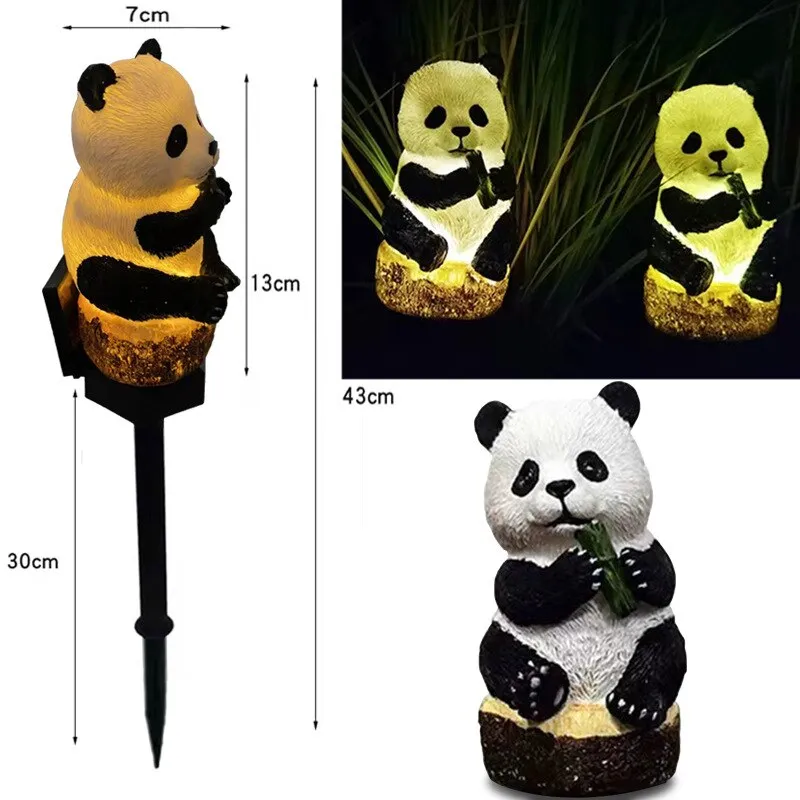 Solar Light for The Garden Panda Owl Lamp Outdoor Solar Lamp Waterproof Garden Lawn Stake Light Yard for Home Courtyard Decor