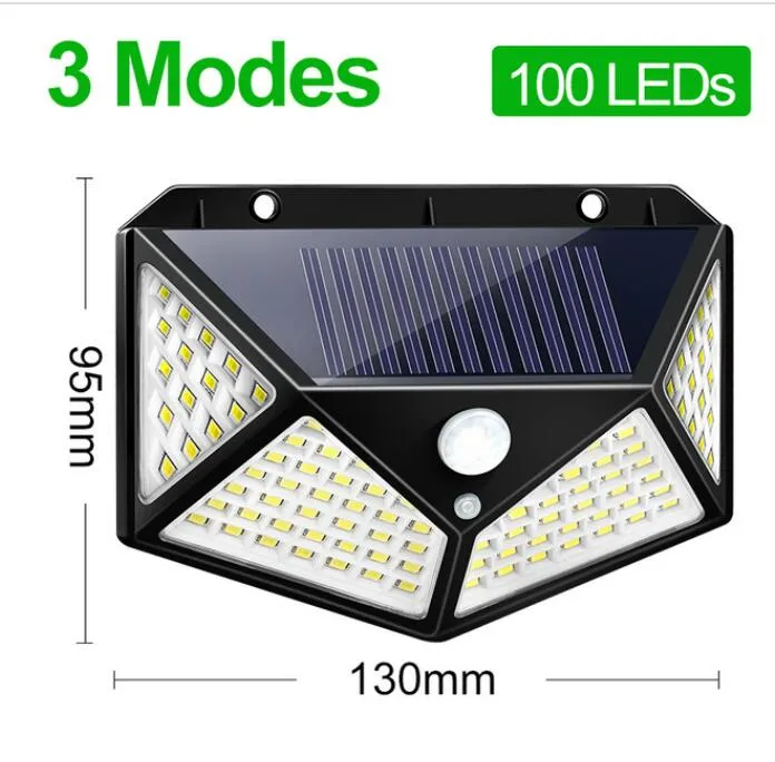 Solar Wall Light with Motion Sensor, 100leds Solar Led Wall Light with Sensors Economic Version #0991