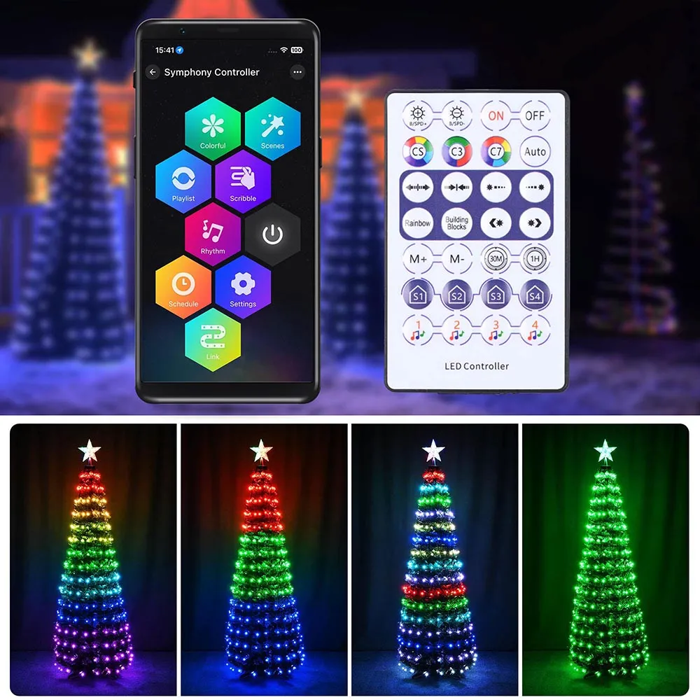 TheLAShop Artificial Christmas Tree Multi-Color Changing APP Control