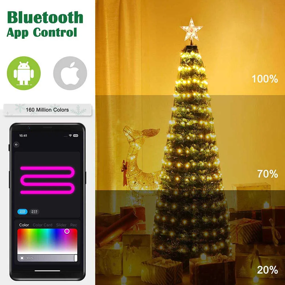 TheLAShop Artificial Christmas Tree Multi-Color Changing APP Control