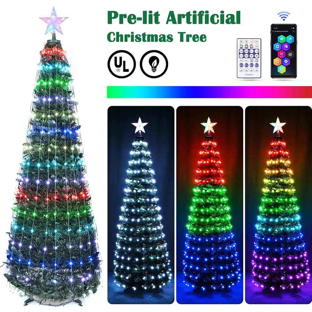 TheLAShop Artificial Christmas Tree Multi-Color Changing APP Control