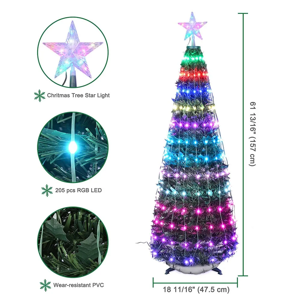 TheLAShop Artificial Christmas Tree Multi-Color Changing APP Control