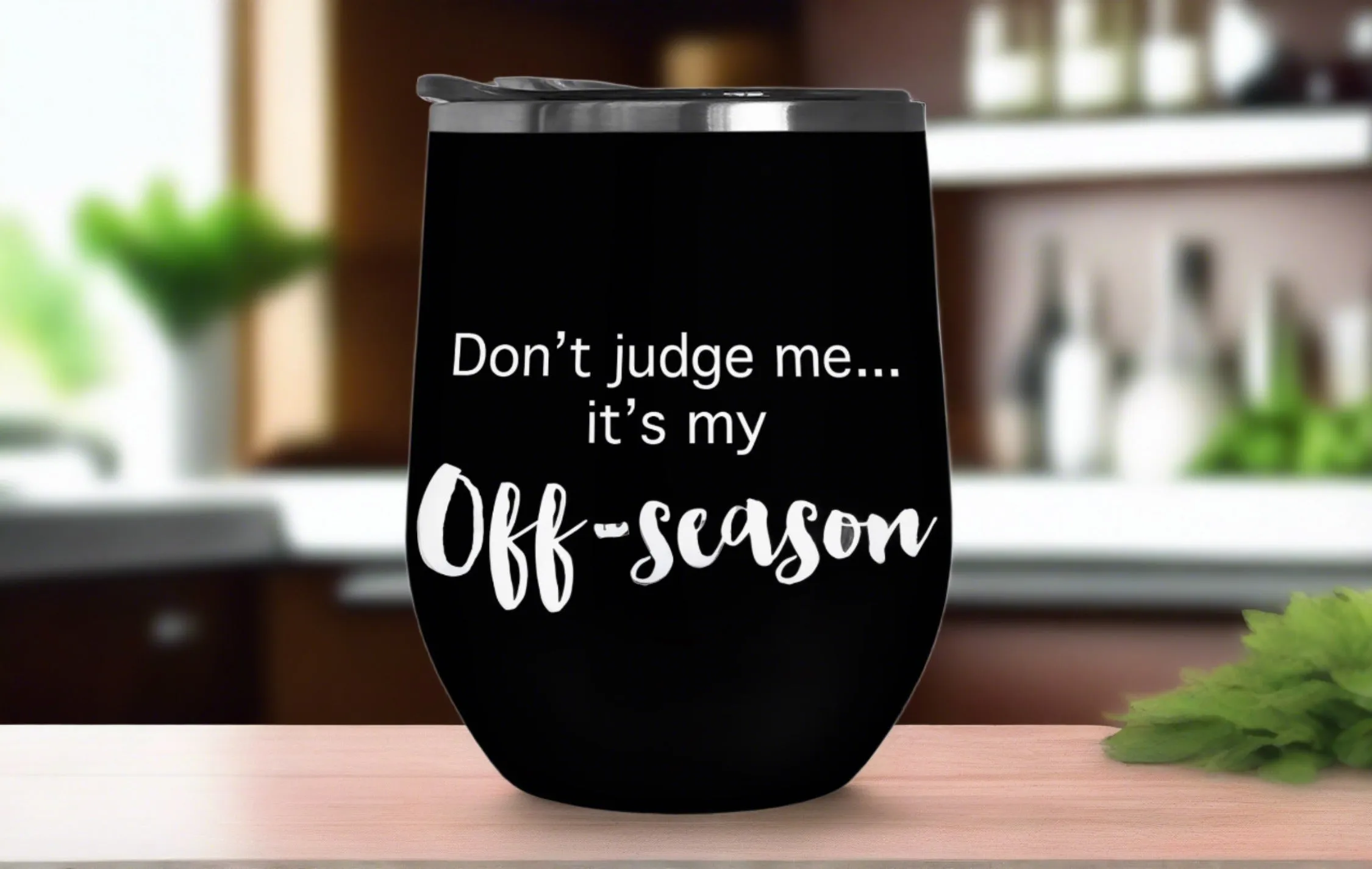 Triathlon Off Season Wine Tumbler - Stainless Steel Stemless Wine Glass - Swag Gift - Runner Gift