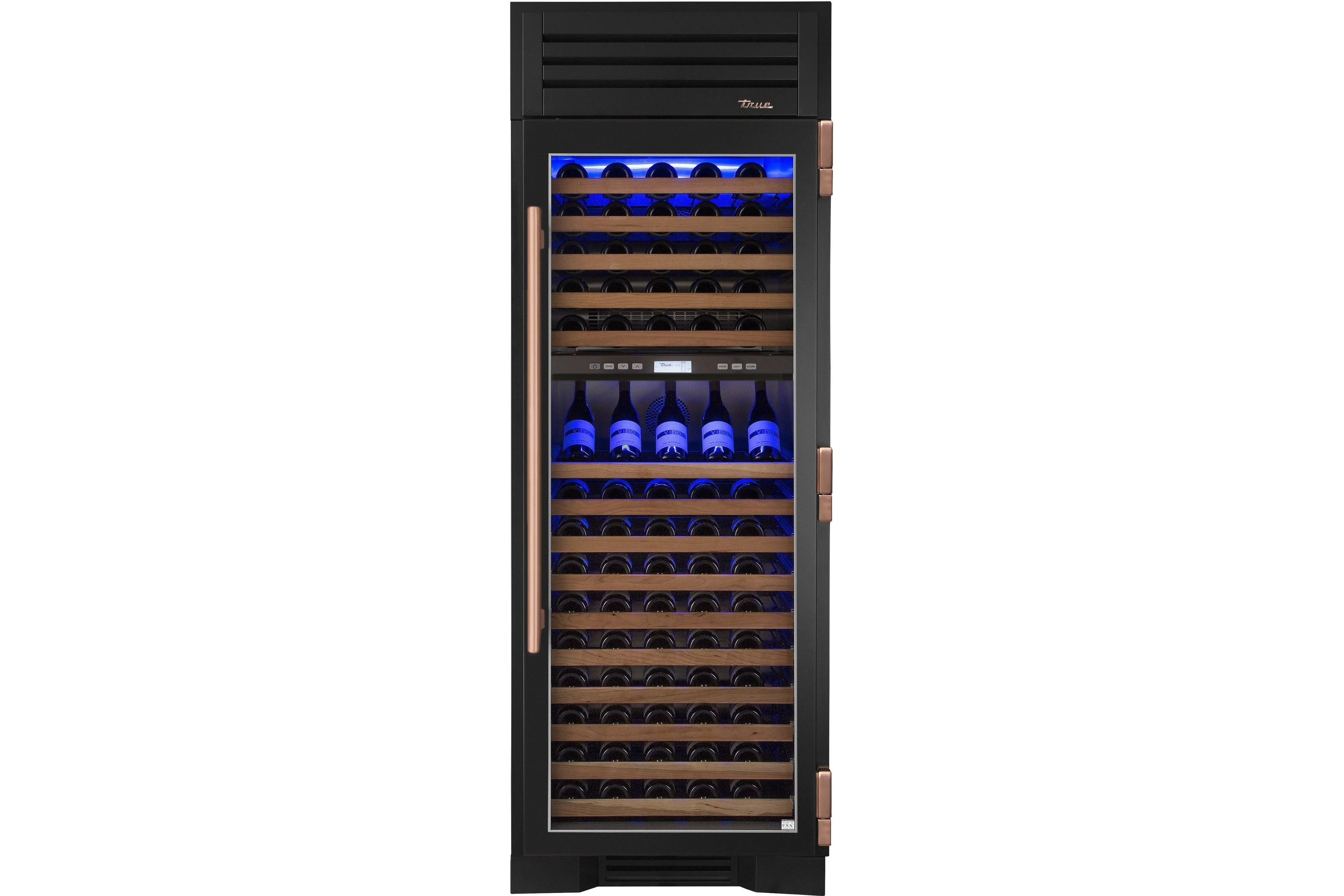 True-Residential TR-30DZW-R-SG-A 30inch column - 150 bottle dual zone wine - glass door - Hinged Right