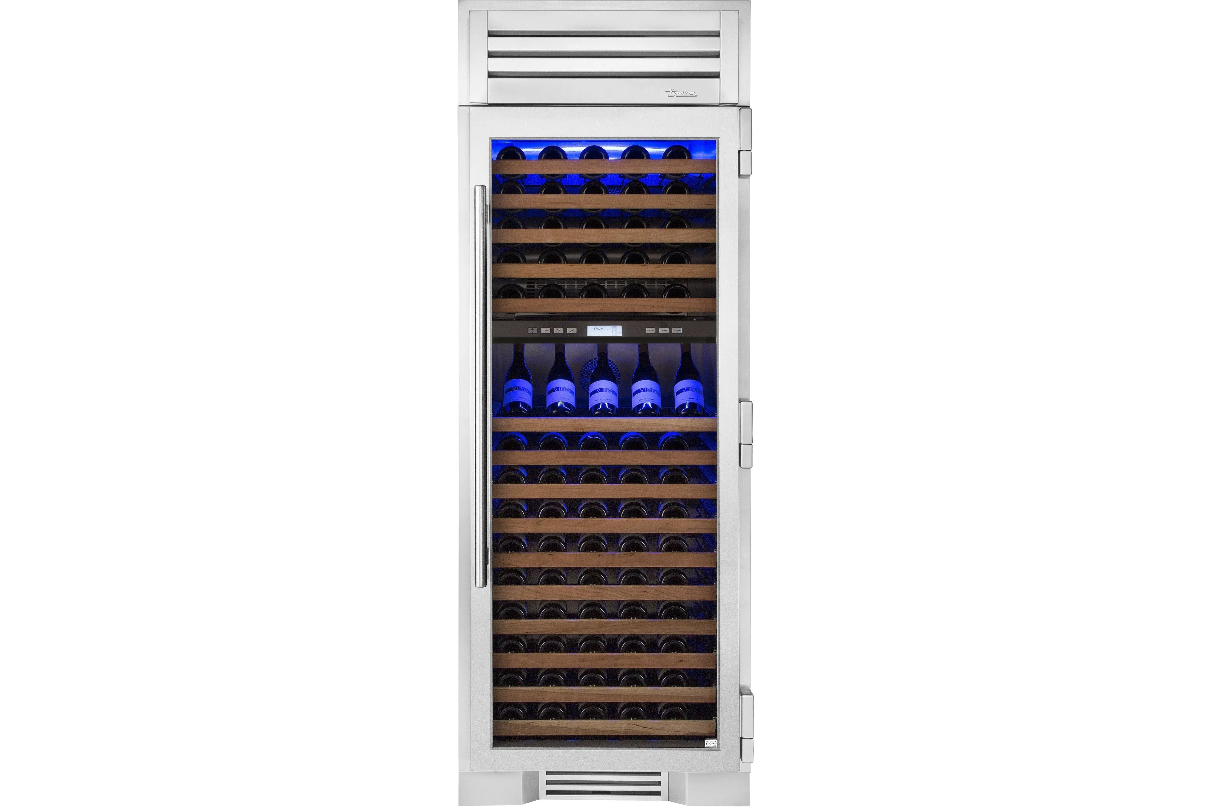 True-Residential TR-30DZW-R-SG-A 30inch column - 150 bottle dual zone wine - glass door - Hinged Right