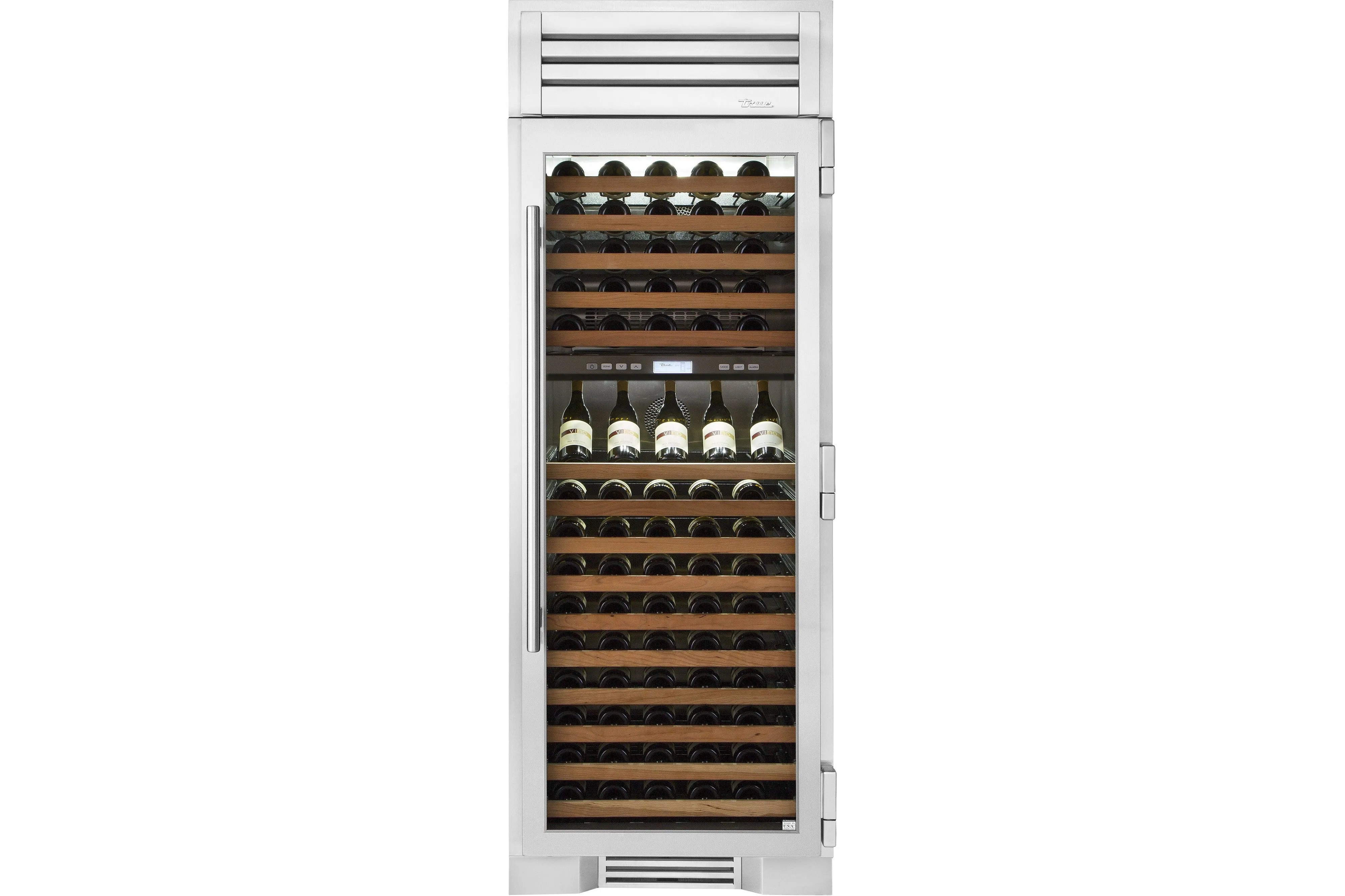 True-Residential TR-30DZW-R-SG-A 30inch column - 150 bottle dual zone wine - glass door - Hinged Right