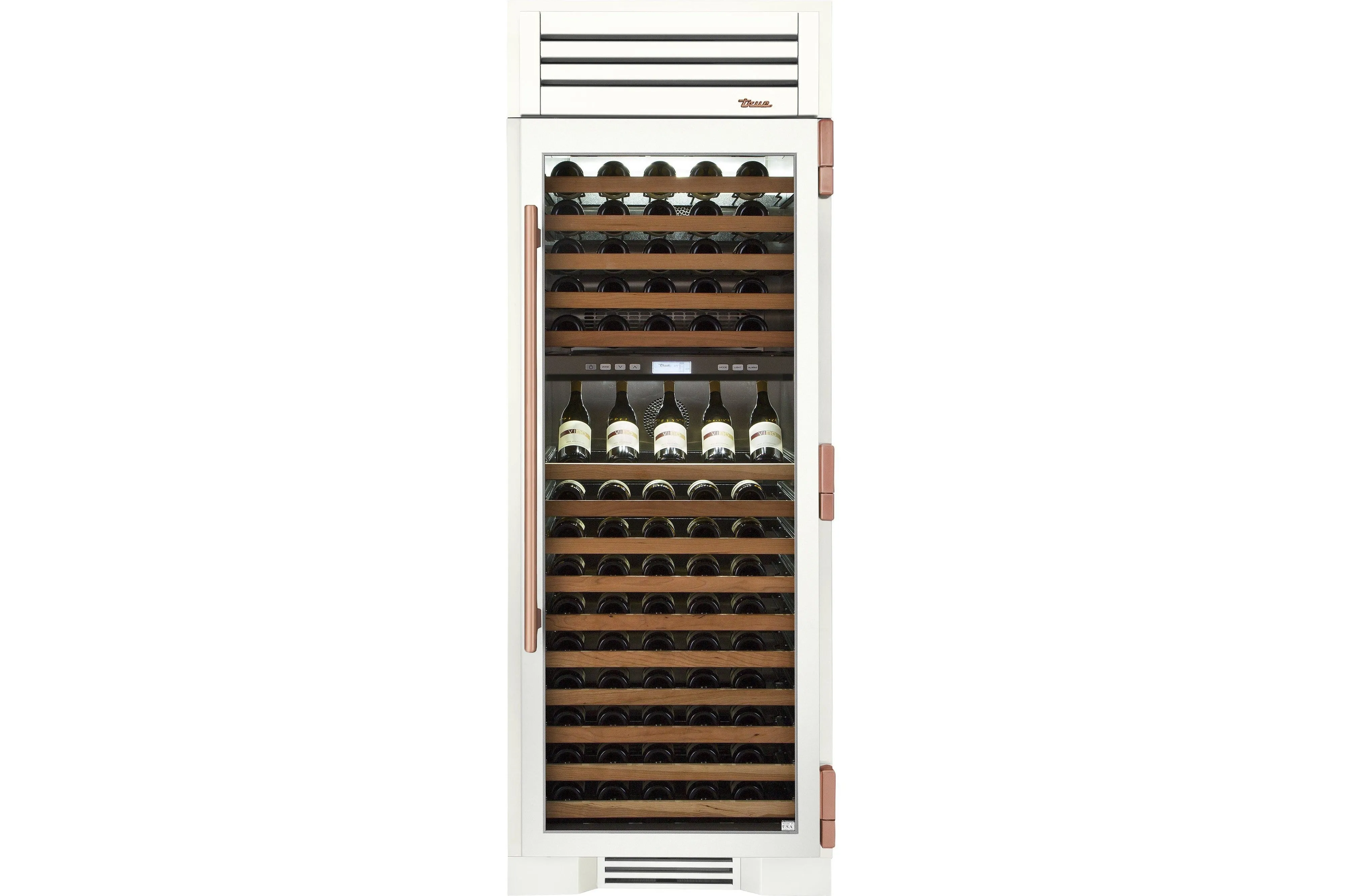 True-Residential TR-30DZW-R-SG-A 30inch column - 150 bottle dual zone wine - glass door - Hinged Right