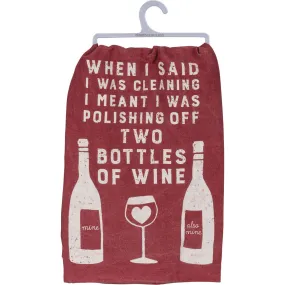 Two Bottles of Wine DISH TOWEL