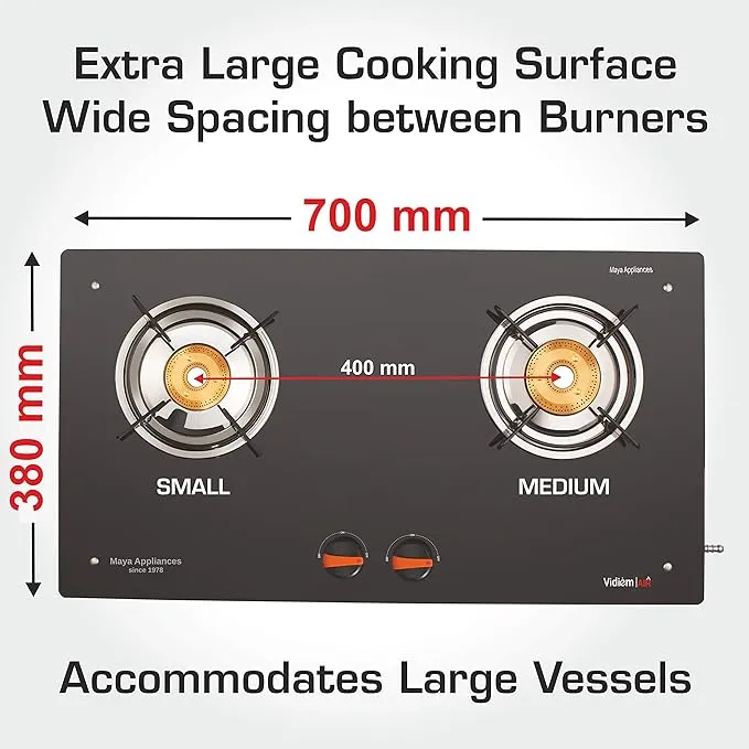 VIDIEM AIR PLUS 2 BURNER FRAMELESS GAS STOVE