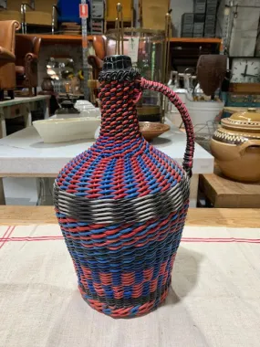 Vintage Plastic Woven  Demijohn Bottle  #5278