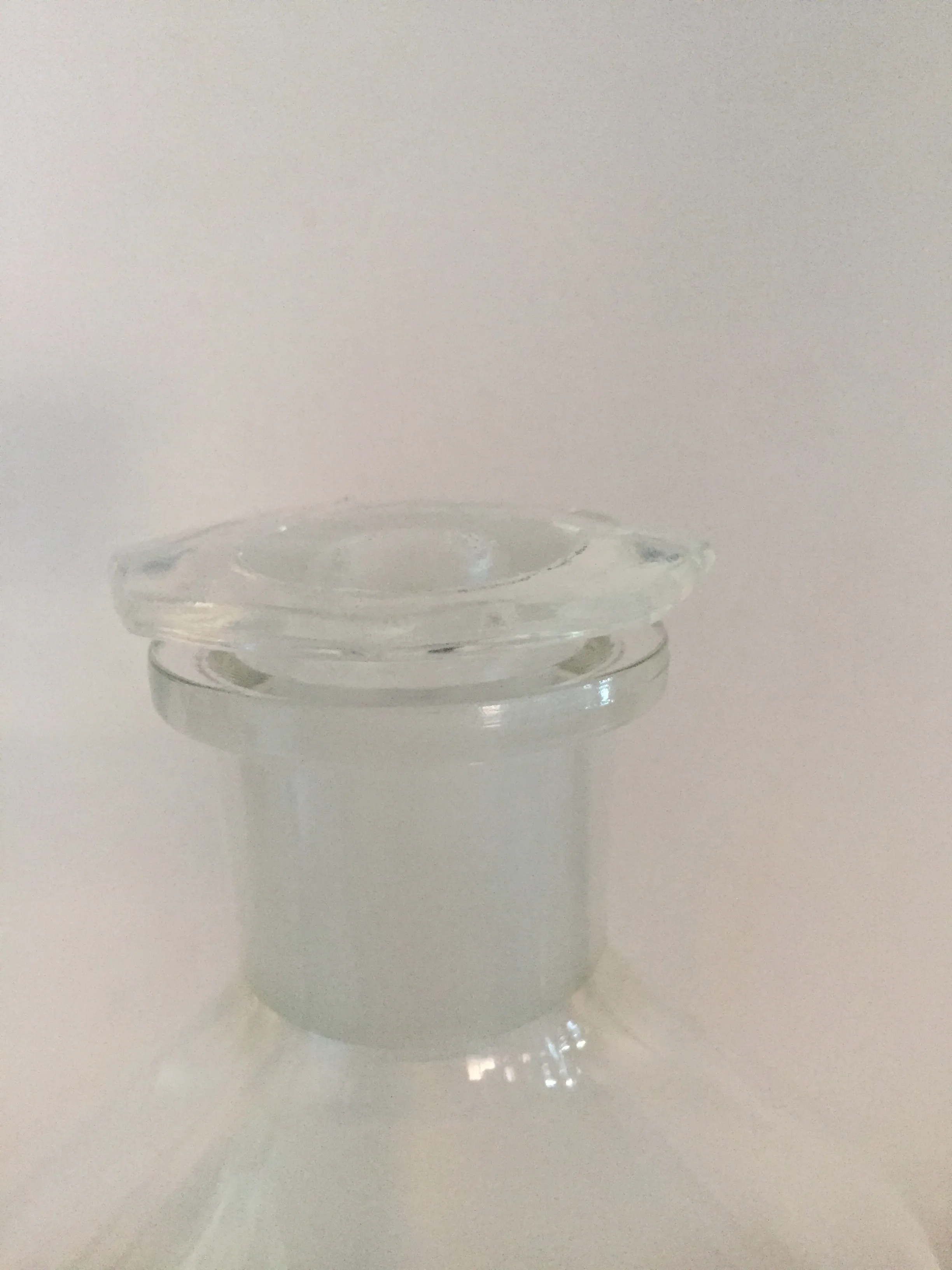 Vintage SCHOTT DURAN 1000ml West German clear glass chemist bottle with glass lid