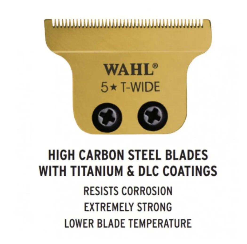 Wahl Detailer Li Gold Replacement T-Wide Blade Titanium DLC #2215-700