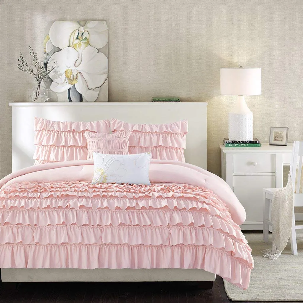 Waterfall Comforter Set Blush Full/Queen