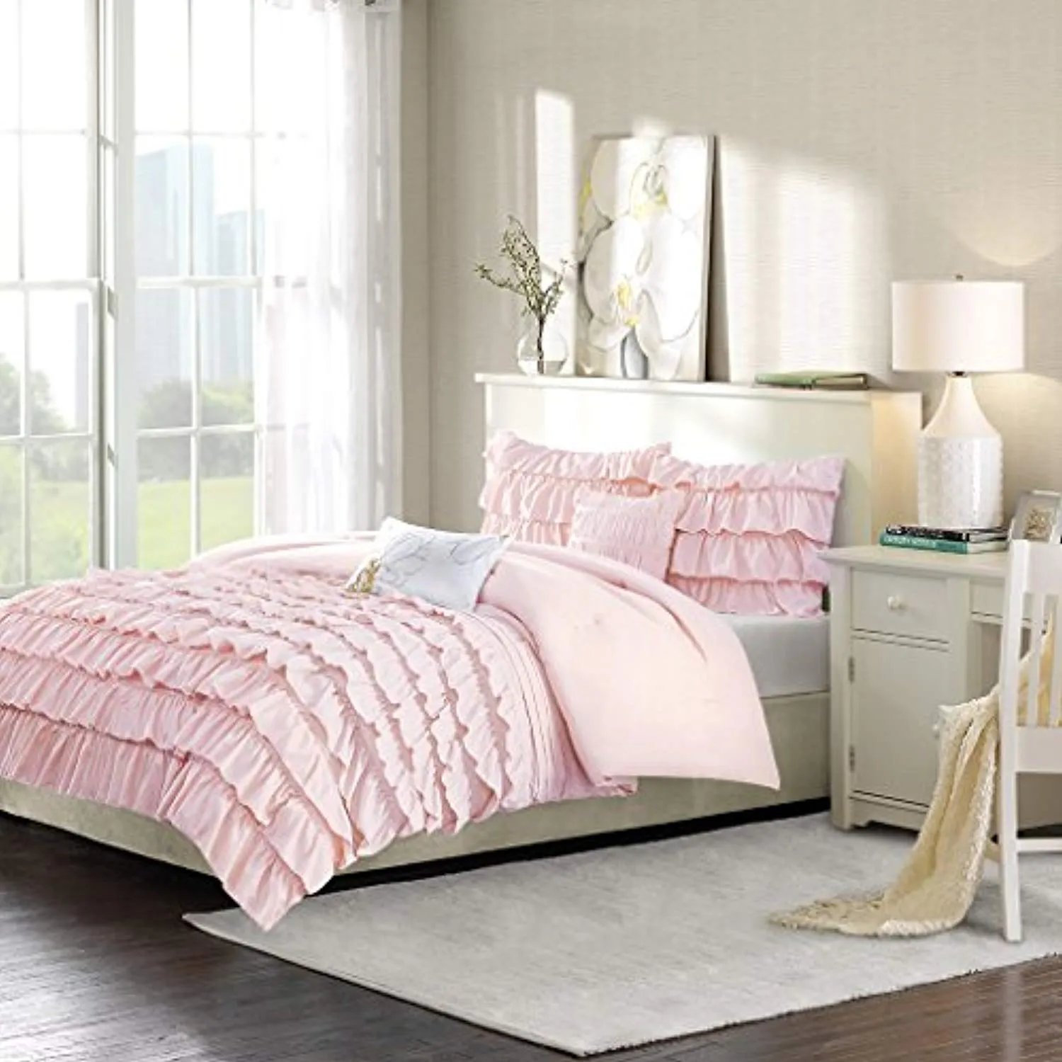 Waterfall Comforter Set Blush Full/Queen