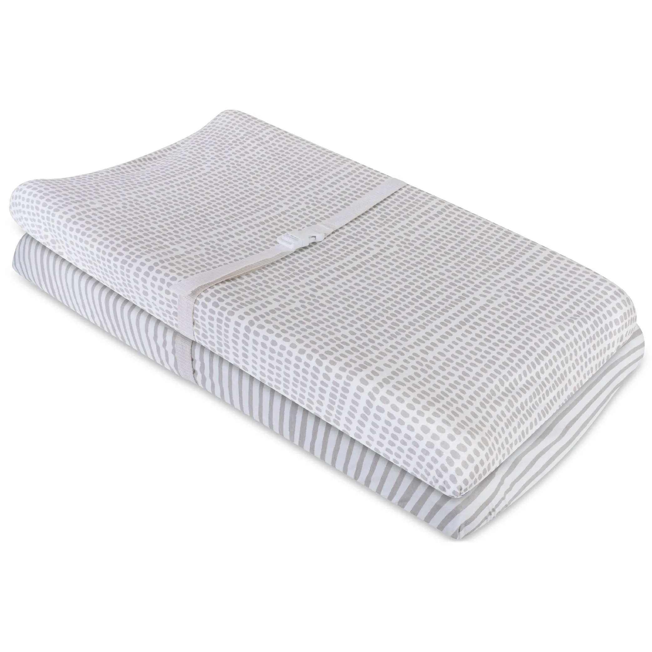 Waterproof Changing Pad Cover | Cradle Sheet Set - Taupe Stripes & Splash