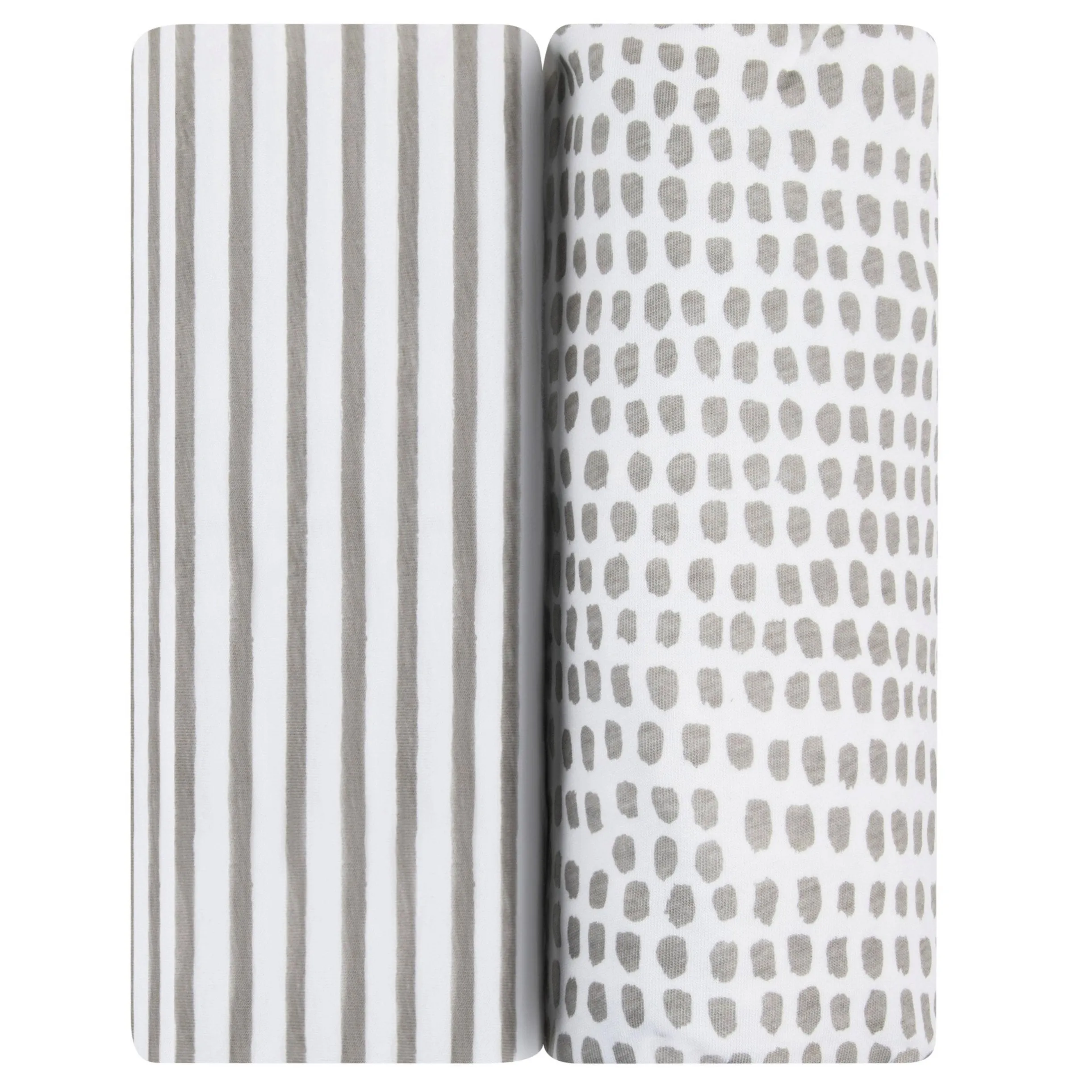 Waterproof Changing Pad Cover | Cradle Sheet Set - Taupe Stripes & Splash