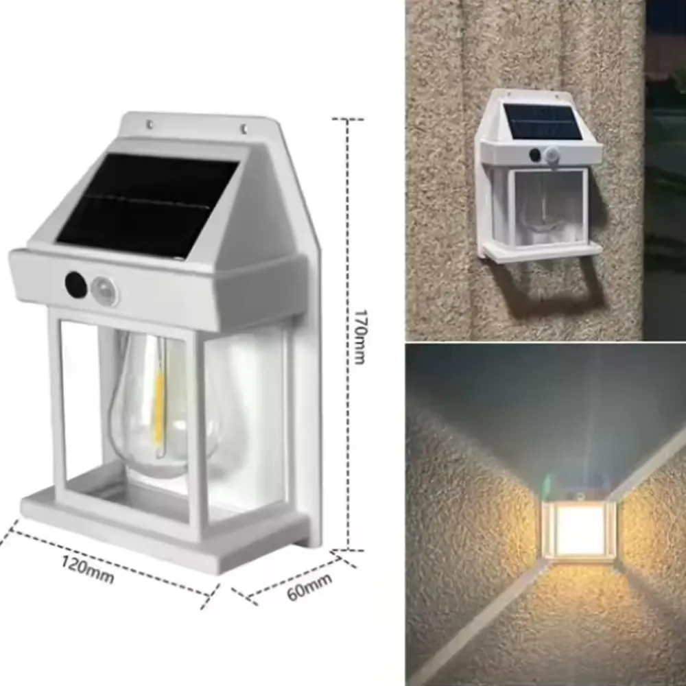 Weatherproof Motion Sensor Solar Wall Light M24-1-2