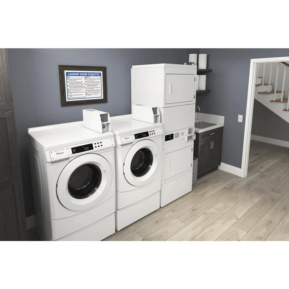 Whirlpool CGSP2958JQ Commercial Gas Stack Dryer with Factory-Installed Coin Drop and Coin Box