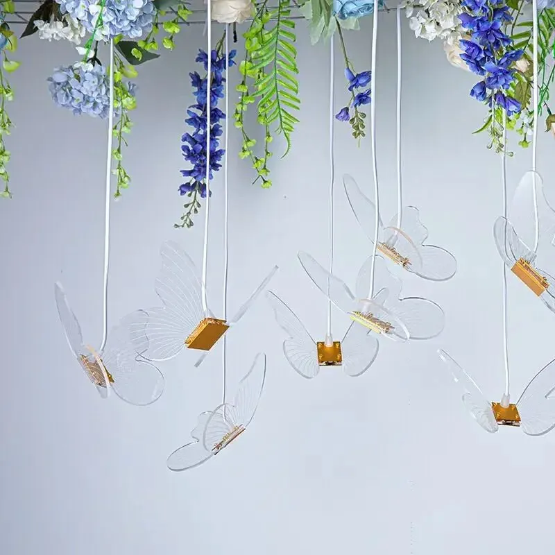 White Butterfly LED Hanging Lights – Perfect for Modern Wedding & Event Decor, Stunning Ceiling Accents