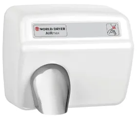 WORLD DRYER® DXM54-974 AirMax™ Series Hand Dryer - White Epoxy on Steel High Speed Automatic Surface-Mounted (208V-240V)