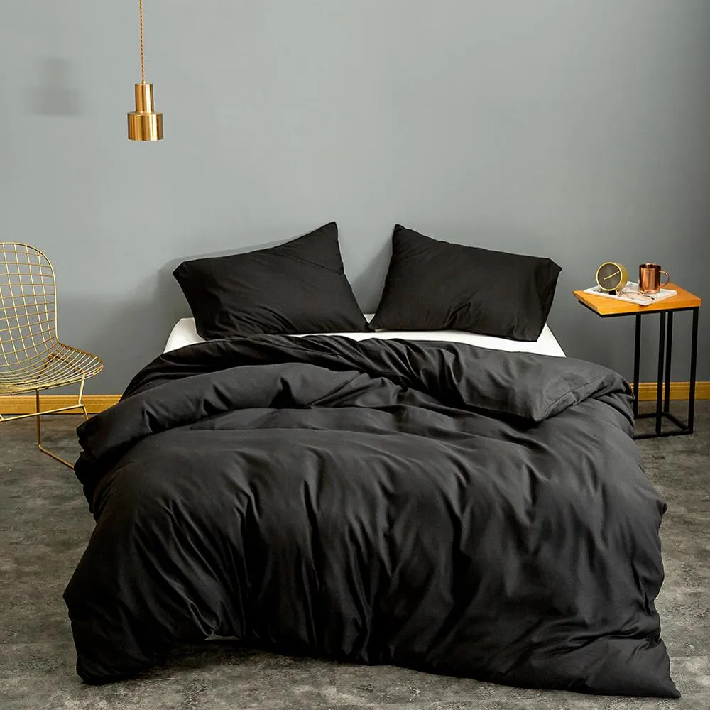 Yeknu 1pc Duvet Cover Queen Size Black Color Bedclothes Comforter Cover King edredom Microfiber Quilt Cover(without pillowcase