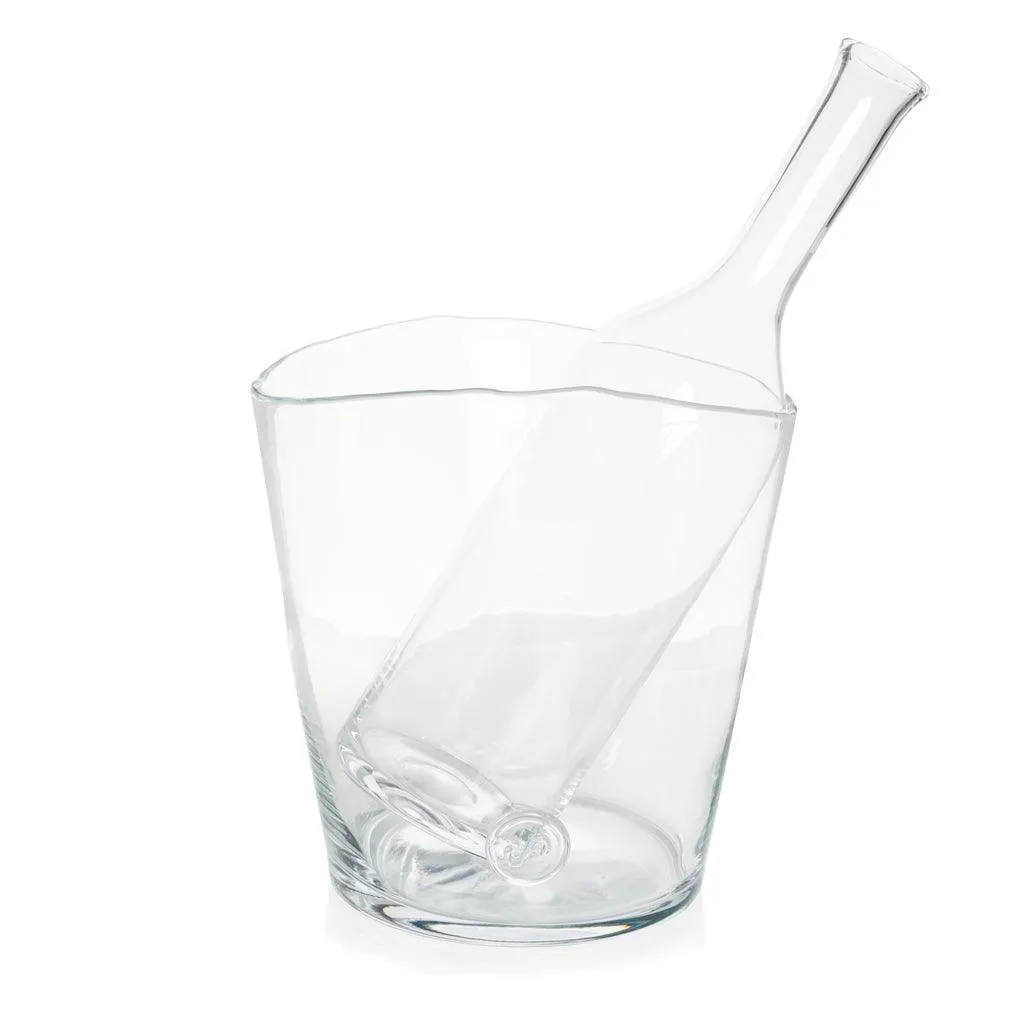 Zion Oversized Scissor-Cut Glass Ice Bucket