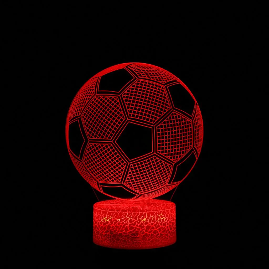 [ZW] Football LED 3D Illuminated Lamp Optical Desk Night Light With 7 Color Changing