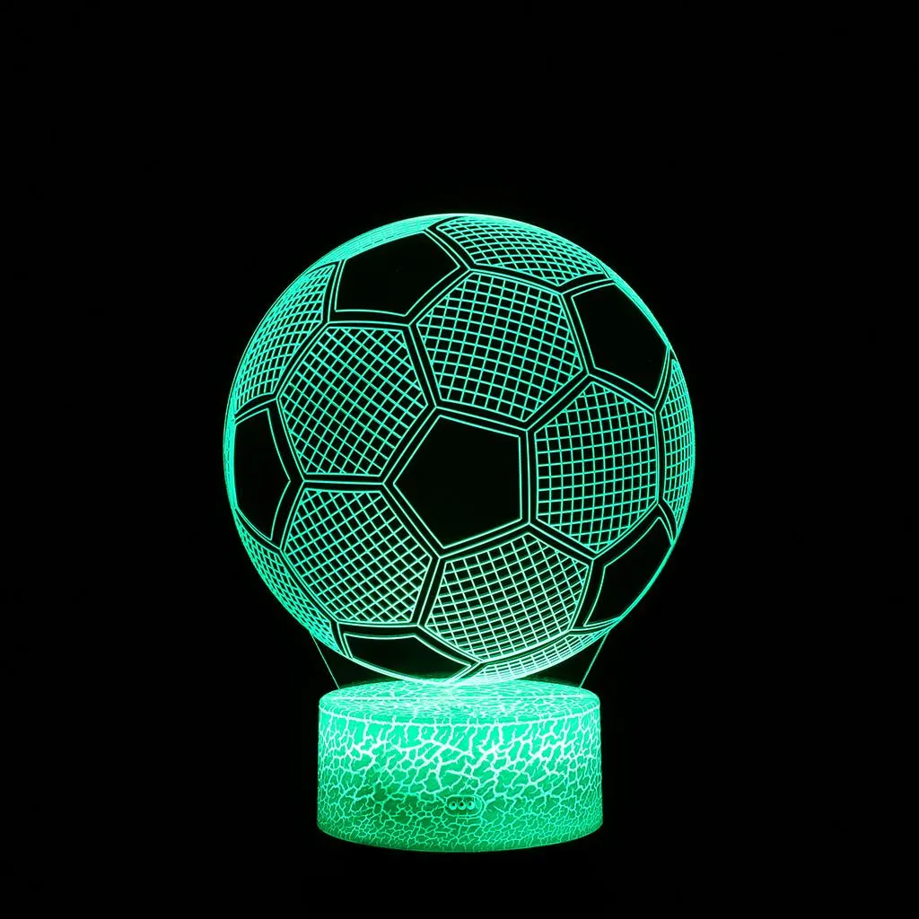 [ZW] Football LED 3D Illuminated Lamp Optical Desk Night Light With 7 Color Changing