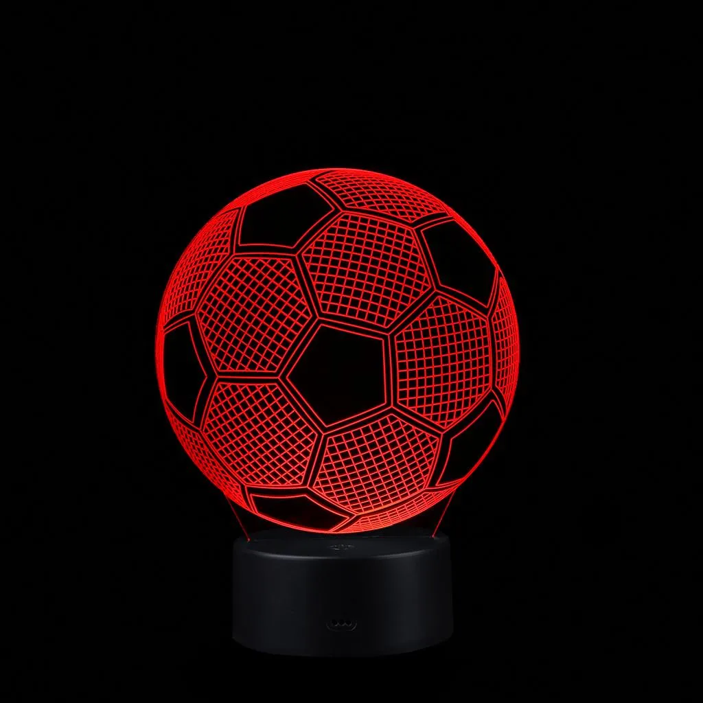 [ZW] Football LED 3D Illuminated Lamp Optical Desk Night Light With 7 Color Changing