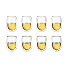 ZWILLING SORRENTO 10-oz / 8-pc Double Wall Stemless White Wine Glass Set